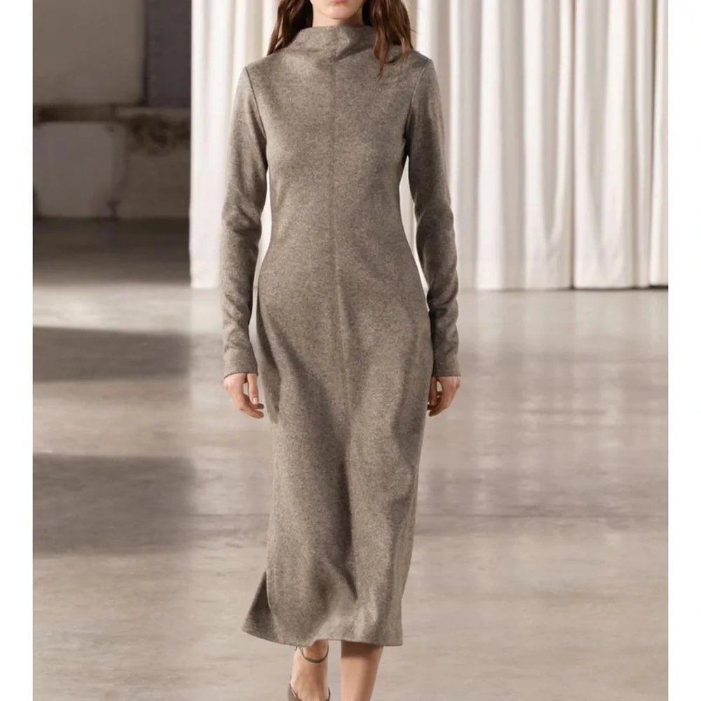 zara grey dress long sleeve Zara Dress: Black Mini Dress for Date Night